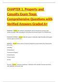 Texas Property & Casualty License Comprehensive Questions with Verified Answers Graded A  Package Deal