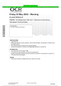 2025 OCR A Level History A  Y321&sol;01 The Middle East 1908&ndash;2011&colon; Ottomans to Arab Spring Combined Question Paper and Marking Scheme
