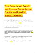 Texas Property and Casualty practice exam Comprehensive Questions with Verified Answers Graded A&plus;