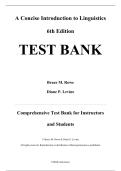 Complete Test Bank &mdash; A Concise Introduction to Linguistics&comma; 6th Edition &mdash; Bruce M&period; Rowe & Diane P&period; Levine&comma; 2022 &mdash; ISBN 9781032214245 &mdash; All Chapters Covered 1&ndash;14 &lpar;Latest Update&rpar;
