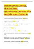 Texas Property & Casualty Insurance Exam Comprehensive Questions with Verified Answers Graded A&plus;