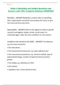 Study 3 Reliability and Validity Questions and Answers with 100- Complete Solutions UPDATED&excl;&excl;&excl;&period;