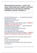 SSI Assistant Instructor LATEST 2023 EXAM QUESTIONS AND CORRECT DETAILED ANSWERS WITH RATIONALES &lpar;VERIFIED ANSWERS&rpar; ALREADY GRADED A