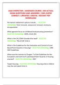 Lead Inspector &sol; Assessor Course &ndash; 300 Actual Exam Questions and Answers &vert; 100&percnt; Rated Correct &vert; Updated &vert; Digital Instant PDF Download