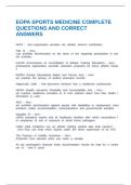 EOPA SPORTS MEDICINE COMPLETE QUESTIONS AND CORRECT ANSWERS