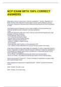 NCP EXAM WITH 100&percnt; CORRECT ANSWERS