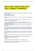 NCP STUDY QUESTIONS WITH 100&percnt; CORRECT ANSWERS 