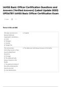 IAHSS Basic Officer Certification Questions and Answers &lpar;Verified Answers&rpar; &lpar;Latest Update 2025&rpar; UPDATE&excl;&excl; IAHSS Basic Officer Certification Exam