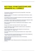 NCP FINAL EXAM QUESTIONS AND ANSWERS ALL CORRECT 