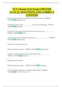 TCU Finance Exit Exam UPDATED  ACTUAL QUESTIONS AND CORRECT  ANSWERS