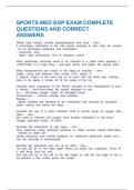SPORTS MEDICINE EOPA COMPLETE QUESTIONS AND CORRECT ANSWERS