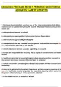 CANADIAN PN EXAM&comma; MOSBY PRACTICE QUESTIONS&  ANSWERS&vert; LATEST UPDATED