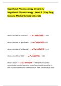 Nagelhout Pharmacology 1 Exam 2 &sol; Nagelhout Pharmacology I Exam 2 &vert; Key Drug Classes&comma; Mechanisms & Concepts
