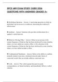 SPCE 689 EXAM STUDY GUIDE 2026 QUESTIONS WITH ANSWERS GRADED A&plus;