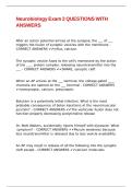 Neurobiology Exam 2 QUESTIONS WITH ANSWERS&comma;