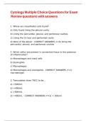 Cytology Multiple Choice Questions for Exam Review questions with answers