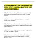 SPECIAL NEEDS APPROPRIATE PRACTICES EXAM SCRIPT 2026 FULL QUESTIONS AND ANSWERS GRADED A&plus;