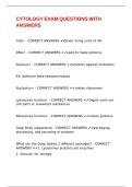 CYTOLOGY EXAM QUESTIONS WITH ANSWERS