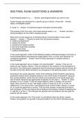 SSD FINAL EXAM QUESTIONS & ANSWERS
