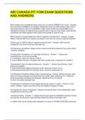 AIR CANADA PIT FOM EXAM QUESTIONS AND ANSWERS 