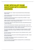 ECMO SPECIALIST EXAM QUESTIONS WITH CORRECT ANSWERS 