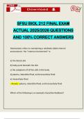 SFSU BIOL 212 FINAL EXAM ACTUAL 2025&sol;2026 QUESTIONS AND 100&percnt; CORRECT ANSWERS