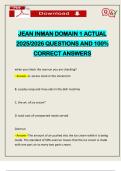 JEAN INMAN DOMAIN 1 ACTUAL 2025&sol;2026 QUESTIONS AND 100&percnt; CORRECT ANSWERS