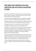 SPED SIMULATION MIDTERM EXAM 2026 QUESTIONS AND SOLUTIONS GUARANTEED TO PASS