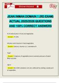 JEAN INMAN DOMAIN 1 &lpar;RD EXAM&rpar; ACTUAL 2025&sol;2026 QUESTIONS AND 100&percnt; CORRECT ANSWERS