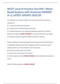 NICET Level III Practice Test PDF &vert; Water Based Systems with Answers&vert;&vert; GRADED  A&plus;&vert;&vert; LATEST UPDATE 2025&sol;26 