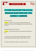 FUTURE SAILOR DEP PQS ACTUAL 2025&sol;2026 QUESTIONS AND 100&percnt; CORRECT ANSWERS