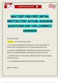 NAVY DEP PQS FIRST INITIAL WRITTEN TEST ACTUAL 2025&sol;2026 QUESTIONS AND 100&percnt; CORRECT ANSWERS