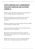 SPORTS MEDICINE HOSA COMPREHENSIVE EXAM 2026 QUESTIONS AND SOLUTIONS GRADED A&plus;