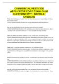 COMMERCIAL PESTICIDE APPLICATOR CORE EXAM- OHIO QUESTIONS WITH RATED A&plus;