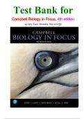Test Bank for Campbell Biology in Focus by Urry&comma; 9780135191781&comma; Covering Chapters 1-43 &vert; Includes Rationales