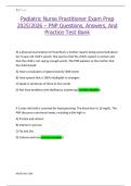 Pediatric Nurse Practitioner Exam Prep  2025&sol;2026 &ndash; PNP Questions&comma; Answers&comma; And  Practice Test Bank