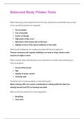 Balanced Body Pilates Tests  Questions & Answers Solved 100&percnt; Correct&excl;&excl;