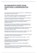 NH INSURANCE AGENT EXAM QUESTIONS & ANSWERS&lpar;RATED A&plus;&rpar;