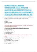 PHLEBOTOMY TECHNICIAN  CERTIFICATION EXAM  PRACTICE  QUESTIONS AND CORRECT ANSWERS  &lpar;VERIFIED ANSWERS&rpar; PLUS RATIONALES  2026 Q&A &vert; INSTANT DOWNLOAD PDF 