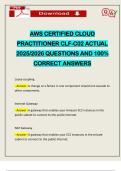 AWS CERTIFIED CLOUD PRACTITIONER CLF-C02 ACTUAL 2025/2026 QUESTIONS AND 100% CORRECT ANSWERS