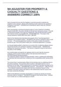 NH ADJUSTER FOR PROPERTY & CASUALTY QUESTIONS & ANSWERS CORRECT 100&percnt;