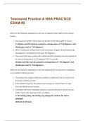 Townsend Practice A NHA PRACTICE EXAM &num;2 &vert; Questions with 100&percnt; Correct Answers &vert; Verified