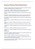 Barney Fletcher Real Estate Exam Questions and Answers Best rated A&plus; Guaranteed Success Latest Update