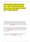 HESI PN Obstetrics&sol;Maternity Practice Exam &sol; HESI PN Obstetrics&sol;Maternity Practice Exam &vert; 2025 Updated &vert; Realistic Q&A &plus; Detailed Rationales