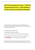 HESI PN Comprehensive Exam 2 &sol; HESI PN Comprehensive Exam 2 &vert; 2025 Updated &vert; Practice Questions & Detailed Rationales