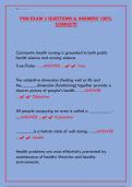 PHN Exam 3 Study Guide 2025&colon; Public Health Nursing Questions & Answers