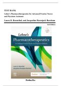 TEST BANK LEHNE&rsquo;S PHARMACOTHERAPEUTICS FOR ADVANCED PRACTICE NURSES AND PHYSICIAN ASSISTANTS 2ND EDITION ROSENTHAL Test Bank Questions with Complete Solutions