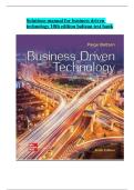 Solutions Manual & Test Bank &ndash; Business Driven Technology &lpar;10th Edition&comma; by Paige Baltzan&rpar; &ndash; Verified Complete Edition &vert; Latest 2025&sol;2026 Version