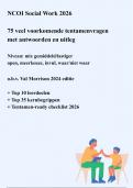 NCOI Social Work 2026 Oefentoets - 75 veel voorkomende vragen en antwoorden &plus; leerdoelen &plus; kernbegrippen en meer