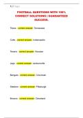 FOOTBALL QUESTIONS WITH 100&percnt;  CORRECT SOLUTIONS &vert; GUARANTEED  SUCCESS&period; 